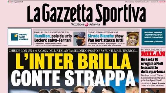 La Gazzetta dello Sport in apertura: "L'Inter brilla, Conte strappa"