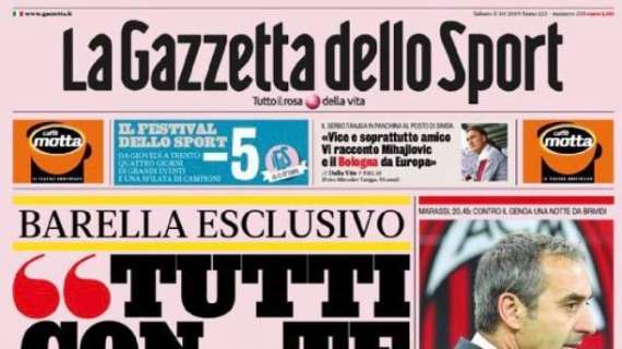 La Gazzetta dello Sport in prima pagina: "C'è Ronaldo a San Siro"