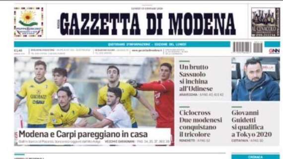 Gazzetta di Modena: "Un brutto Sassuolo si inchina all'Udinese"