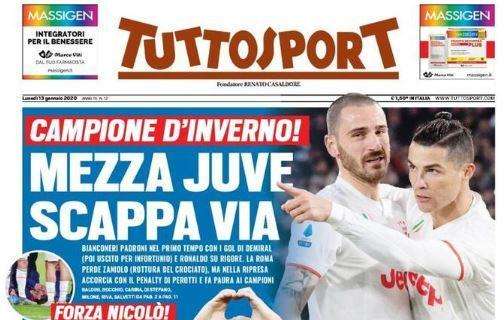 Tuttosport in prima pagina oggi: "Mezza Juve scappa via"