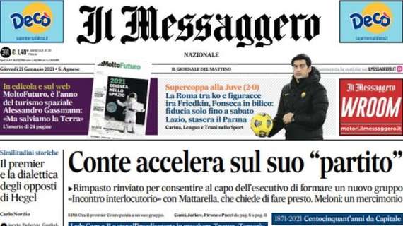 Il Messaggero: "Lazio, c'è la Coppa. Emergenza ed euforia"