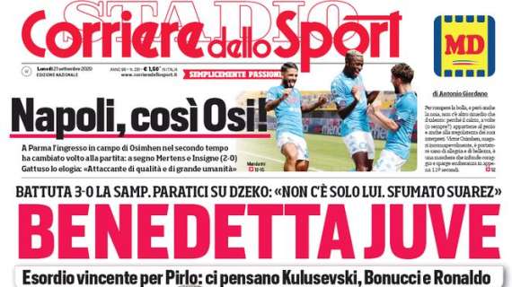 L'apertura del Corriere dello Sport: "Benedetta Juve"