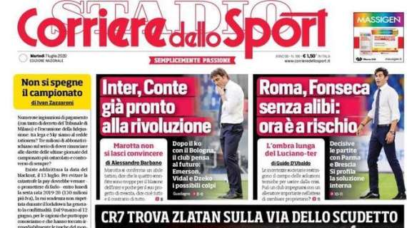 L'apertura del Corriere dello Sport su Milan-Juve: "Ostacolo Ibra"
