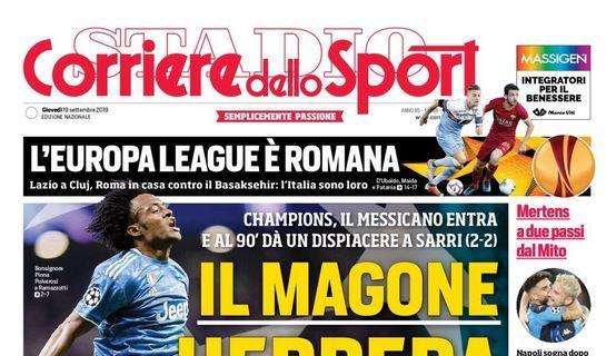 La prima pagina del Corriere dello Sport: "Il magone Herrera"