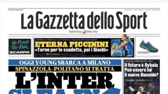 La Gazzetta dello Sport in prima pagina: "L'Inter si fa in 4"