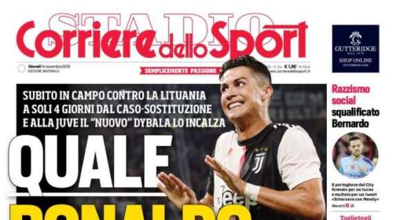L'apertura del Corriere dello Sport: "Quale Ronaldo"