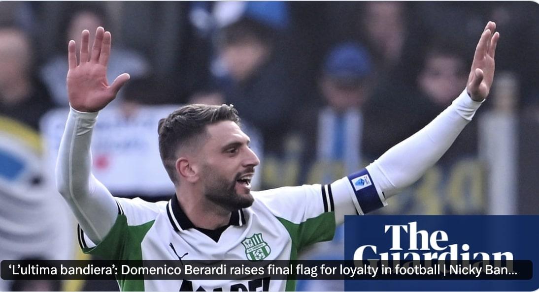 Domenico Berardi conquista anche l'Inghilterra. Il Guardian: "L'ultima bandiera"
