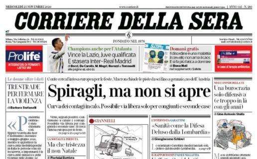 Corriere della Sera: "Inter, contro il Real prova di maturità. Poi il Sassuolo"