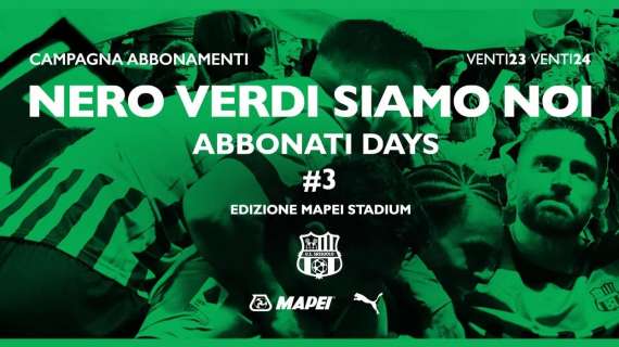 Abbonati Days speciale al Mapei Stadium per Sassuolo-Empoli