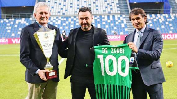 De Zerbi 100 panchine in Serie A con il Sassuolo: il club lo premia - FOTO