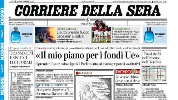 Corriere della Sera: "Il Milan vince e va in fuga, Sassuolo staccato di 5 punti"