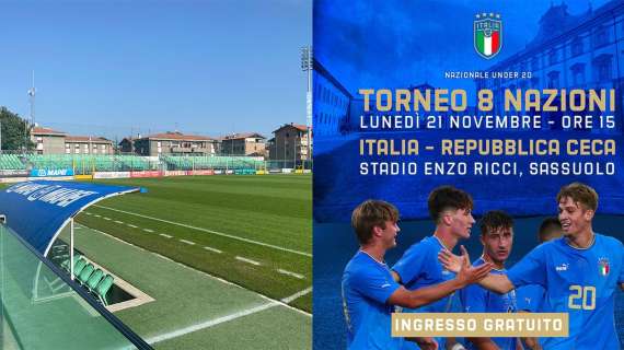 L'Italia Under 20 a Sassuolo: partita al Ricci, allenamenti al Mapei Center