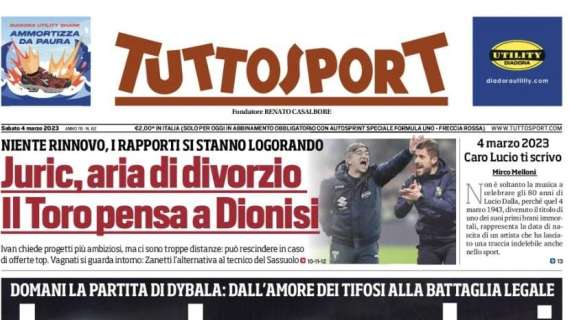Dionisi Torino, Tuttosport in prima pagina: "Può essere l'erede di Juric"