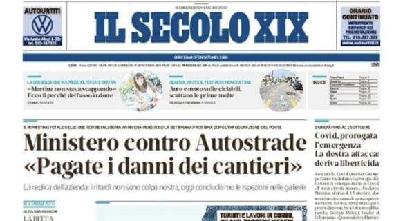 Il Secolo XIX: "Un Genoa impresentabile crolla a Sassuolo 5-0"