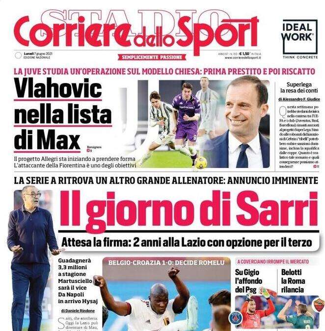 Corriere dello Sport: "L'Olimpico apre alla rinascita: le regole per gli spettatori"