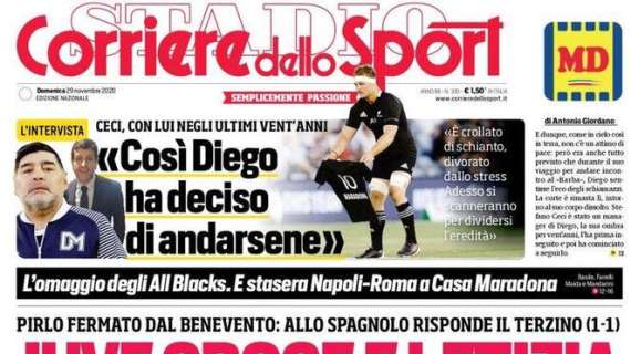 L'apertura del Corriere dello Sport: "Juve croce e Letizia. Conte ritrova l'Inter"
