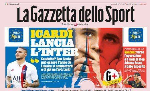  La Gazzetta dello Sport prima pagina oggi: "Rullo Azzurro"