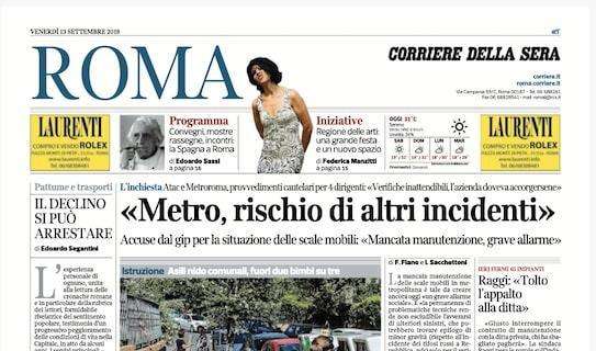 Corriere di Roma: "Giallorossi contro il Sassuolo per ripartire"