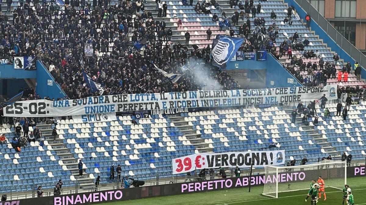 FOTO - Sassuolo-Atalanta, lo striscione di protesta della curva ospiti
