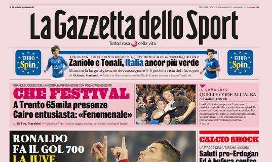 La Gazzetta dello Sport in prima pagina: "CRsempre"