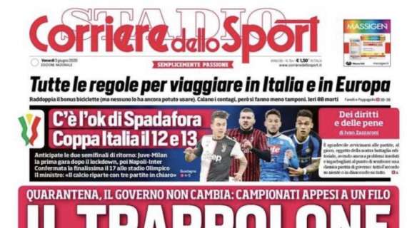 L'apertura del Corriere dello Sport sulla Serie A: "Il trappolone"