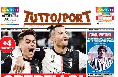 Tuttosport prima pagina: "CR7bello! E la Juve vola via"