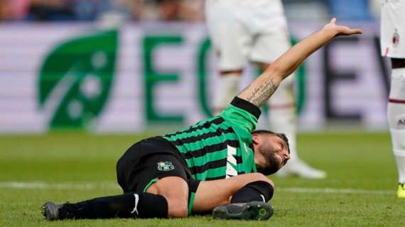 Berardi infortunio: tutto confermato, niente rientro per Sassuolo-Inter