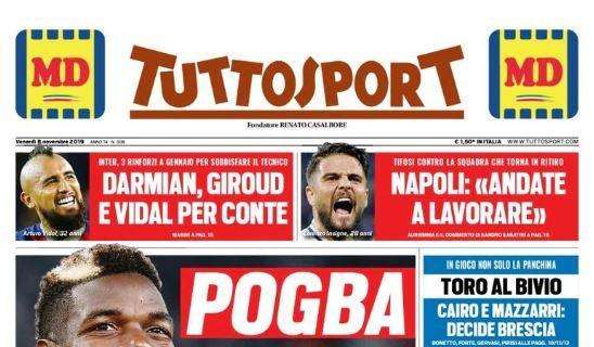 La prima pagina di Tuttosport: "Pogba cuore Juve"