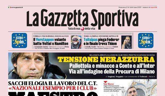 La prima pagina de La Gazzetta dello Sport: "Maestro Mancio"