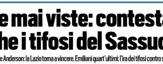 Tuttosport: "Cose mai viste, contestano anche i tifosi del Sassuolo"