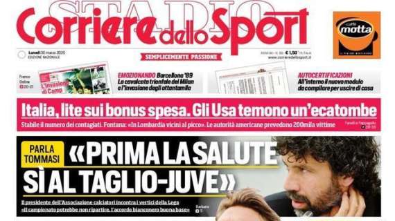 La prima pagina del Corriere dello Sport: "Lega-Ministro: è scontro"