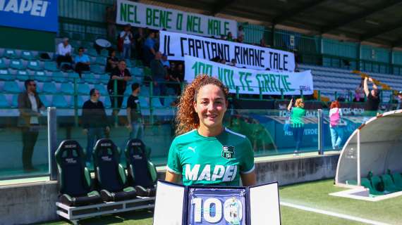Filangeri fa 100 presenze col Sassuolo Femminile: l'omaggio del club e dei tifosi