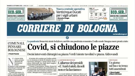 Corriere di Bologna: "Sinisa ritrova i nazionali Sassuolo, Toljan positivo"