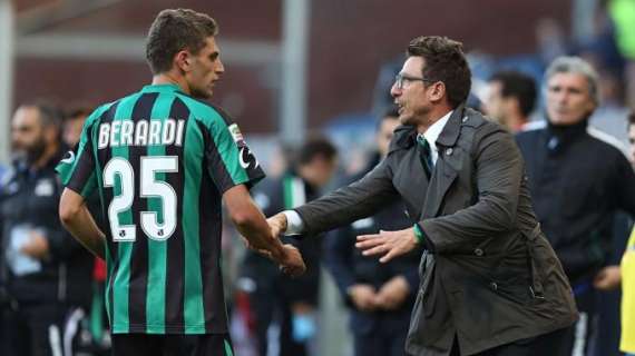 Di Francesco consola Berardi dopo l'infortunio: "È un peccato, per me è come un figlio"