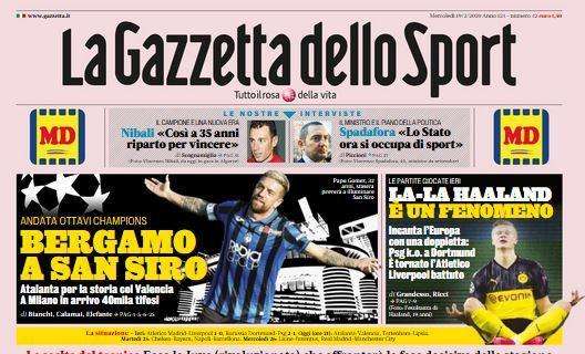 La Gazzetta dello Sport sull'Atalanta: "Bergamo a San Siro"