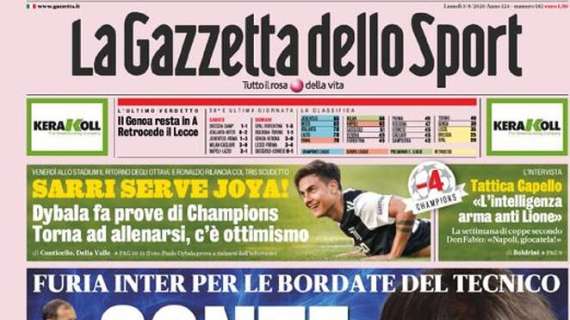 La Gazzetta dello Sport in apertura sull'Inter: "Conte, ora basta"