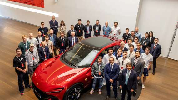 Sassuolo Calcio in visita allo stabilimento Ferrari di Maranello