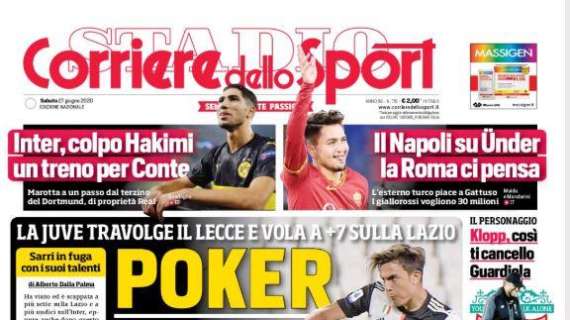 Corriere dello Sport in apertura sulla Juve: "Poker con Joya"