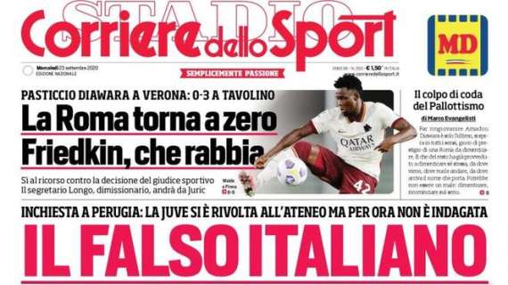 L'apertura del Corriere dello Sport: "Il falso italiano"