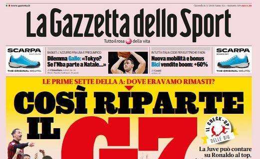 La Gazzetta dello Sport in apertura: "Così riparte il G7"