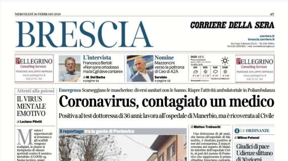 Corriere di Brescia: "'Coronavirus' come insulto: multa salata al Brescia"