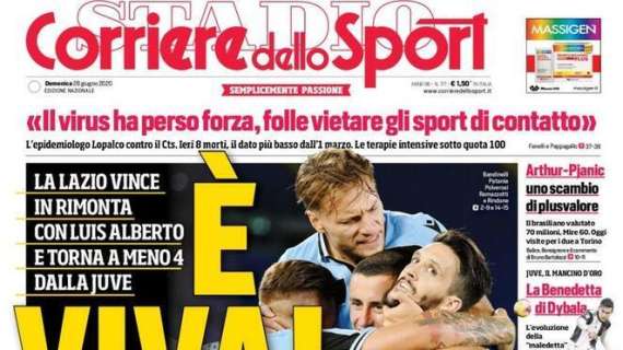 L'apertura del Corriere dello Sport sulla vittoria della Lazio: "E' viva"