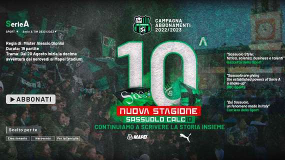 Abbonamenti Sassuolo Calcio 2022/23: info, settori, prezzi, prelazione