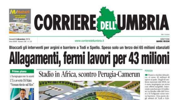 Corriere dell'Umbria: "Che Grifo in Coppa! Sassuolo superato, ora il Napoli"