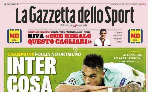 La Gazzetta dello Sport in prima pagina: "Inter cosa combini?"
