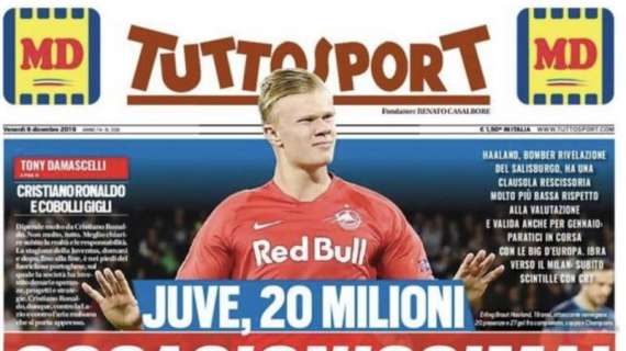 La prima pagina di Tuttosport di oggi: "Juve, 20 milioni: occasionissima"