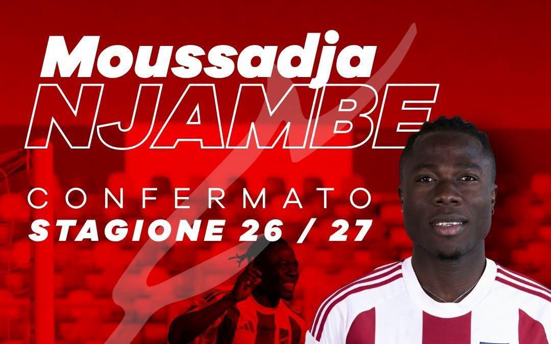 Teramo, arriva la conferma di Moussadja Njambe: l'attaccante camerunense resta in biancorosso