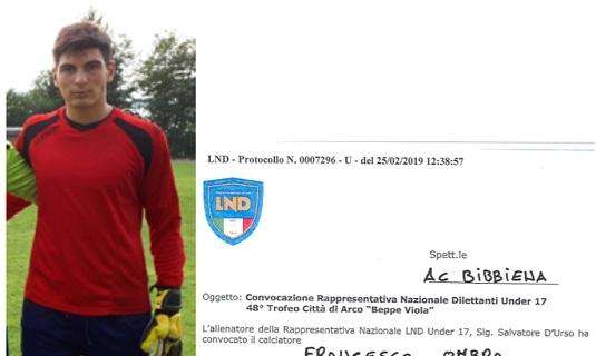 Francesco Ombra, dell’A.C. Bibbiena, riconvocato nella Nazionale LND under 17