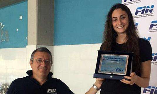 Eleonora Camisa, premiata come miglior Cadetta, ha siglato il record regionale assoluto nei 100 delfino