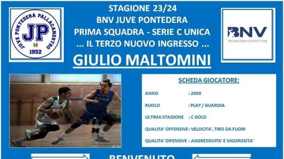 Il Play/Guardia Giulio Maltomini approda alla Juventus Pontedera
